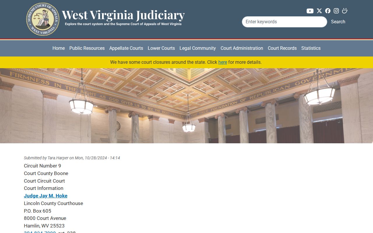 Official Boone County Circuit Court office listing